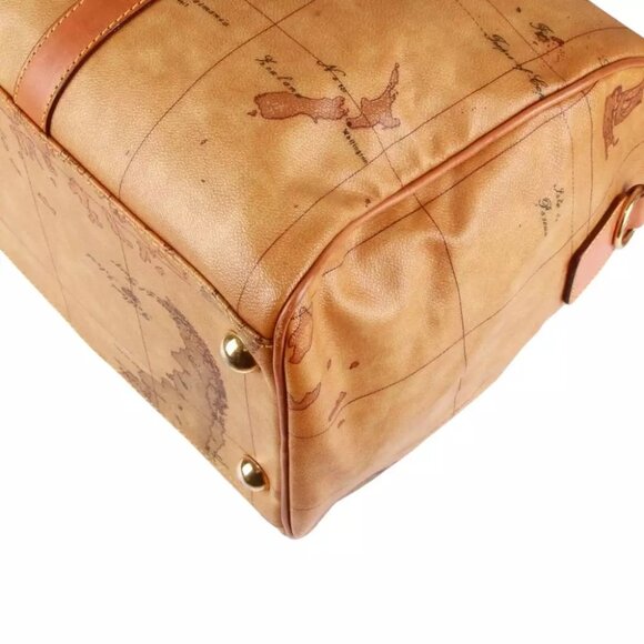 Authentic Alviero Martini Classe world map brown Boston bag - Picture 10 of 16